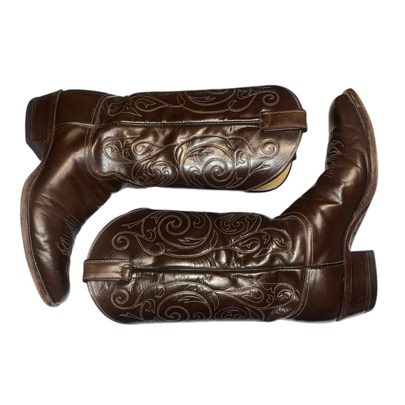 Vintage Men’s Justin Brown Leather Boots - Size 9B main image 5